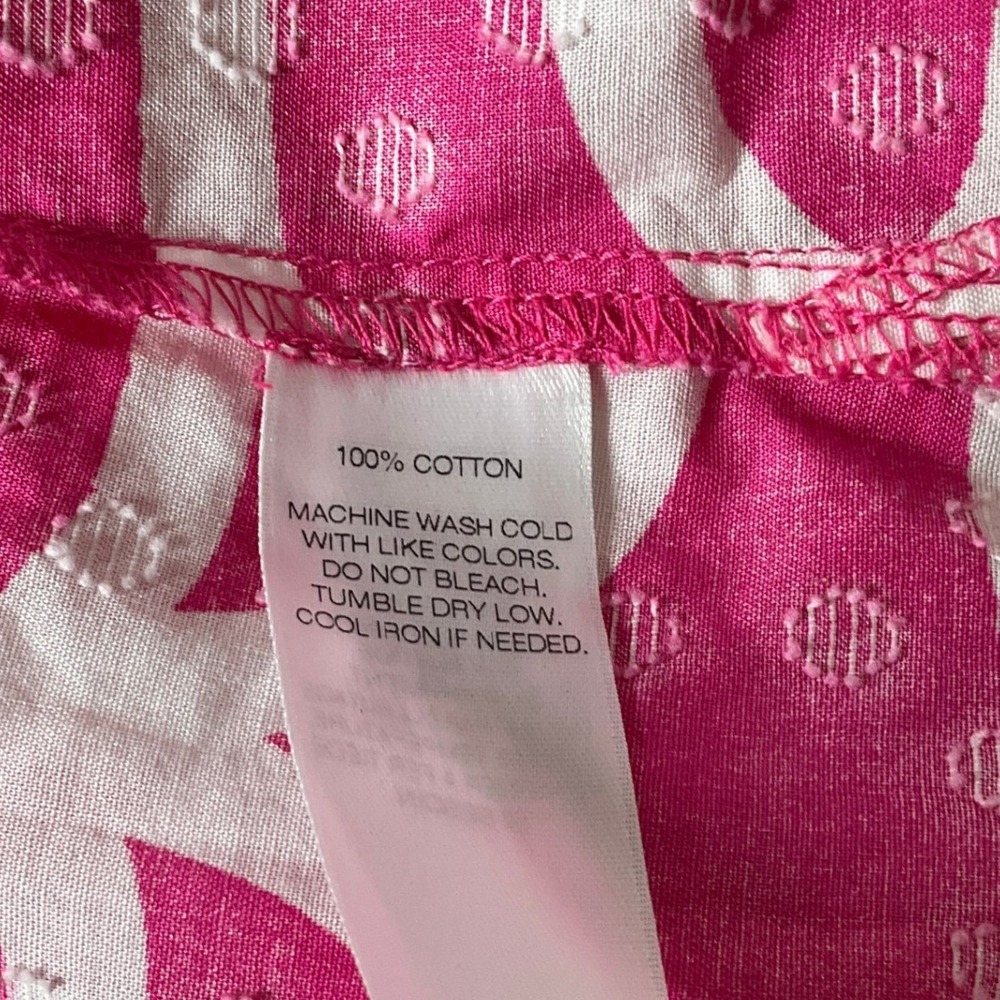 Vineyard Vines Tunic Top Women XS Pink Cotton Geometric Lace Trim Coastal Preppy - Picture 5 of 10